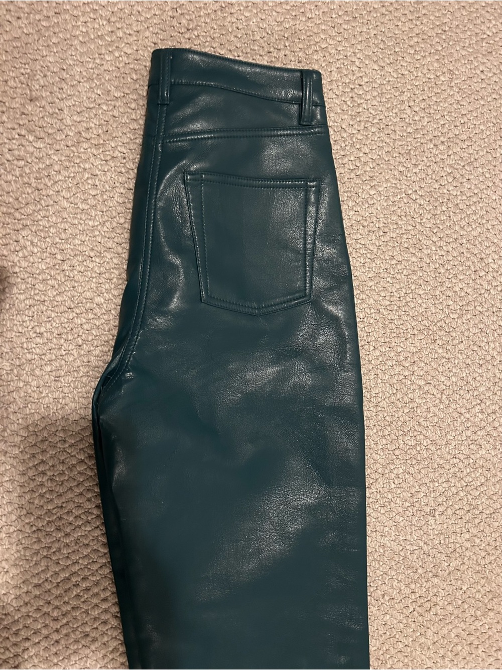 Wilfred Teal Leather-Look Jeans